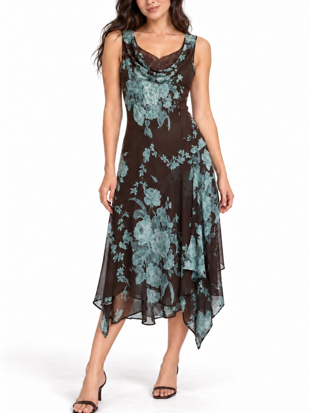 VINTAGE Y2K CONNECTED APPAREL FLORAL BEADED DRESS S WHIMSIGOTH FAIRYCORE 90S